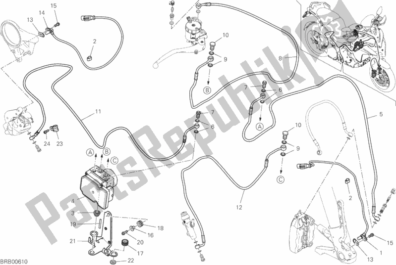 Wszystkie części do Uk? Ad Hamulcowy Abs Ducati Multistrada 1260 ABS 2020